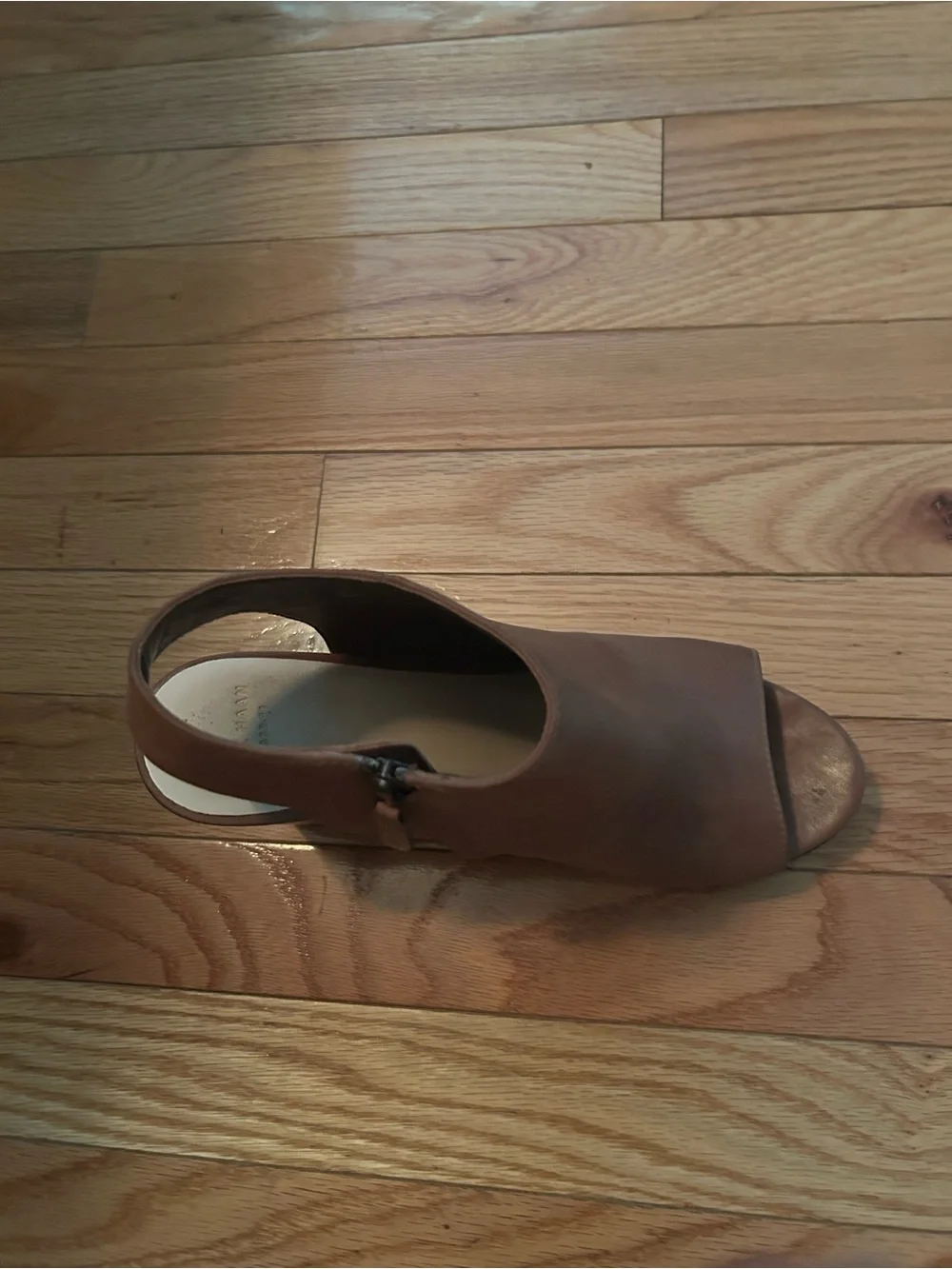 Cole Haan Wedge Peep-Toe Sandals in Brown leather 8.5M